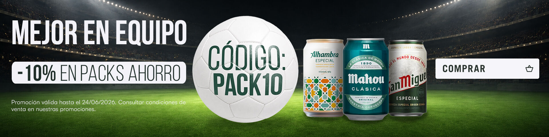 Aprovecha nuestro 10% extra en packs ahorro con el cup&oacute;n PACK10