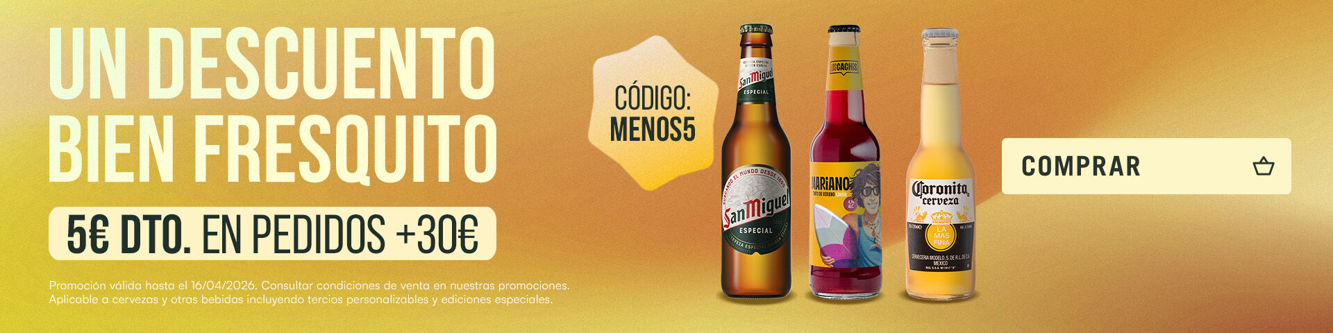 Aprovecha los 5&euro; de descuento