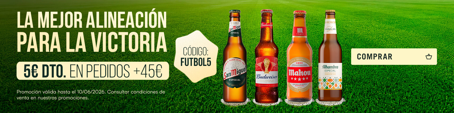 Disfruta de nuestros 5&euro; de descuento con el cup&oacute;n FUTBOL5
