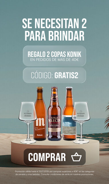 Aprovecha nuestra promoci&oacute;n y brinda con dos copas Konik de regalo en pedidos de m&aacute;s de 40&euro; con el cup&oacute;n GRATIS2
