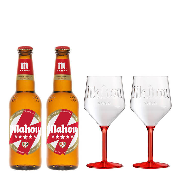 Pack Mahou Cinco Estrellas Edici&oacute;n Limitada Rayo Vallecano + Copas