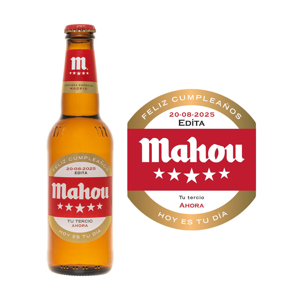 Mahou Cinco Estrellas Personalizable Cumplea&ntilde;os