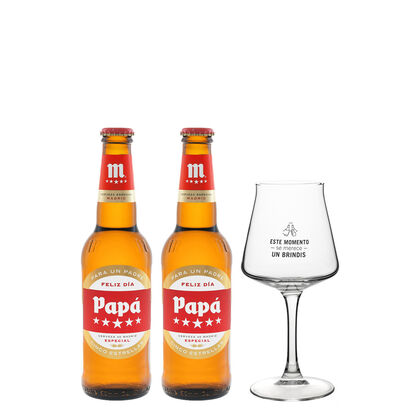Pack Mahou Cinco Estrellas Edici&oacute;n Limitada Pap&aacute; + Copa