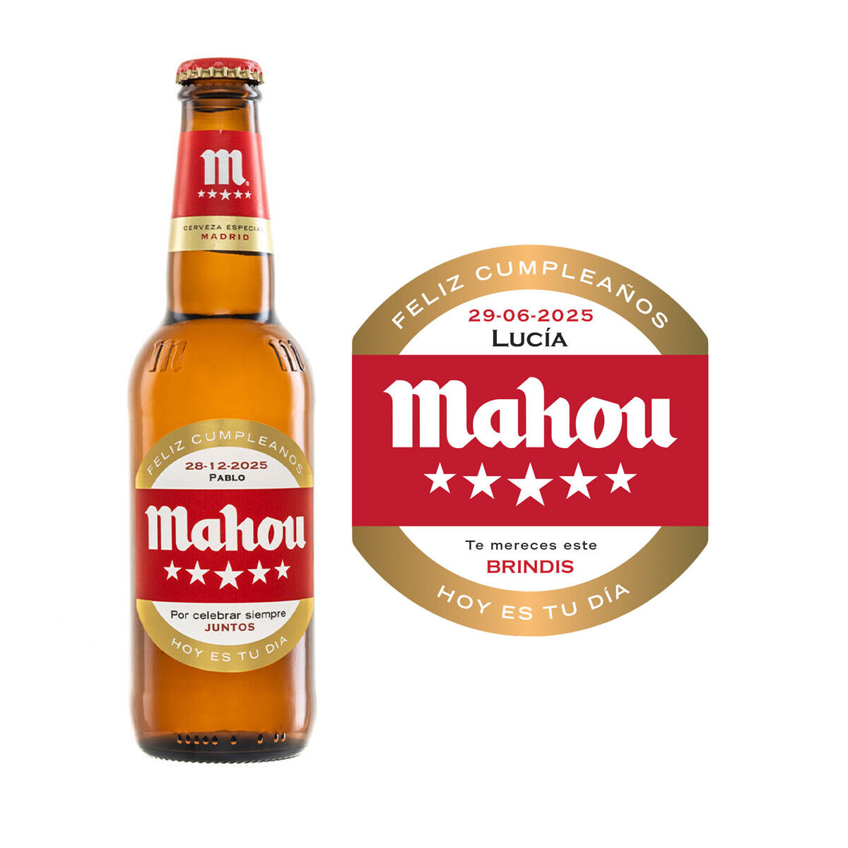 Mahou Cinco Estrellas Etiqueta Cumplea&ntilde;os