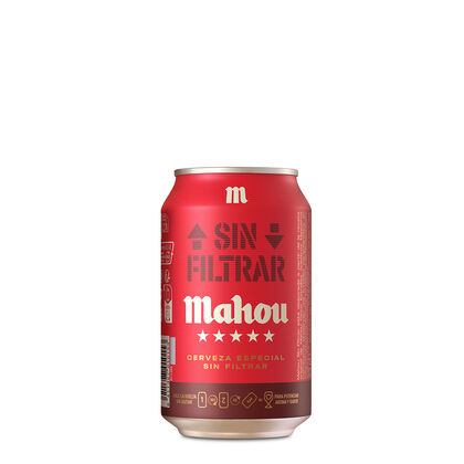 Mahou Cinco Estrellas Sin Filtrar Pack Ahorro Latas 48 x 33 cl.