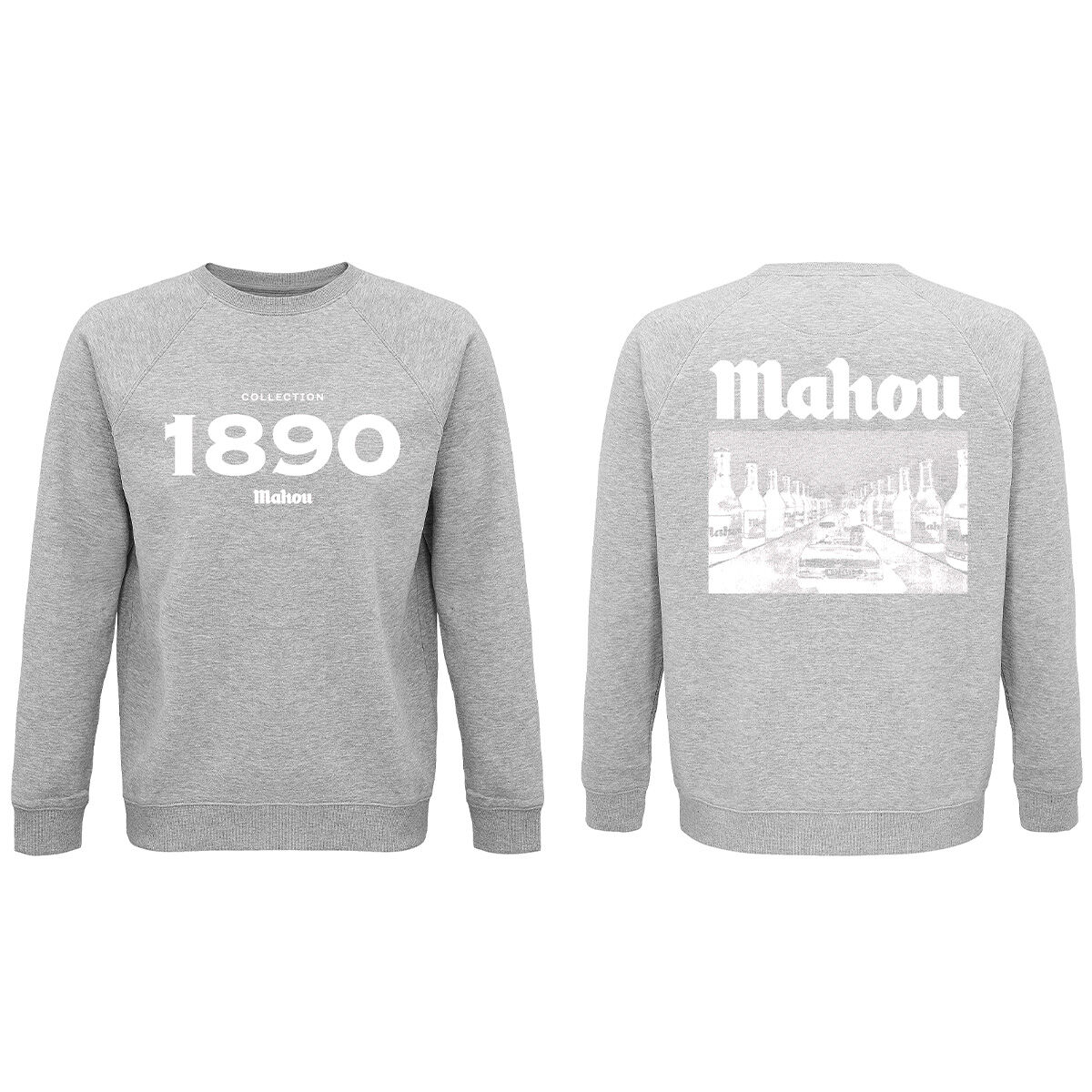 Sudadera 1890 gris y blanco