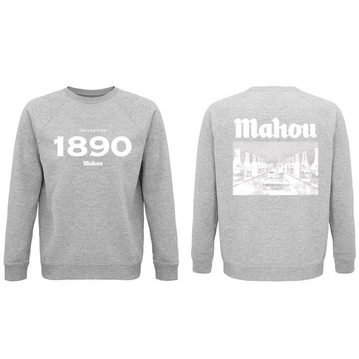 Sudadera 1890 gris y blanco
