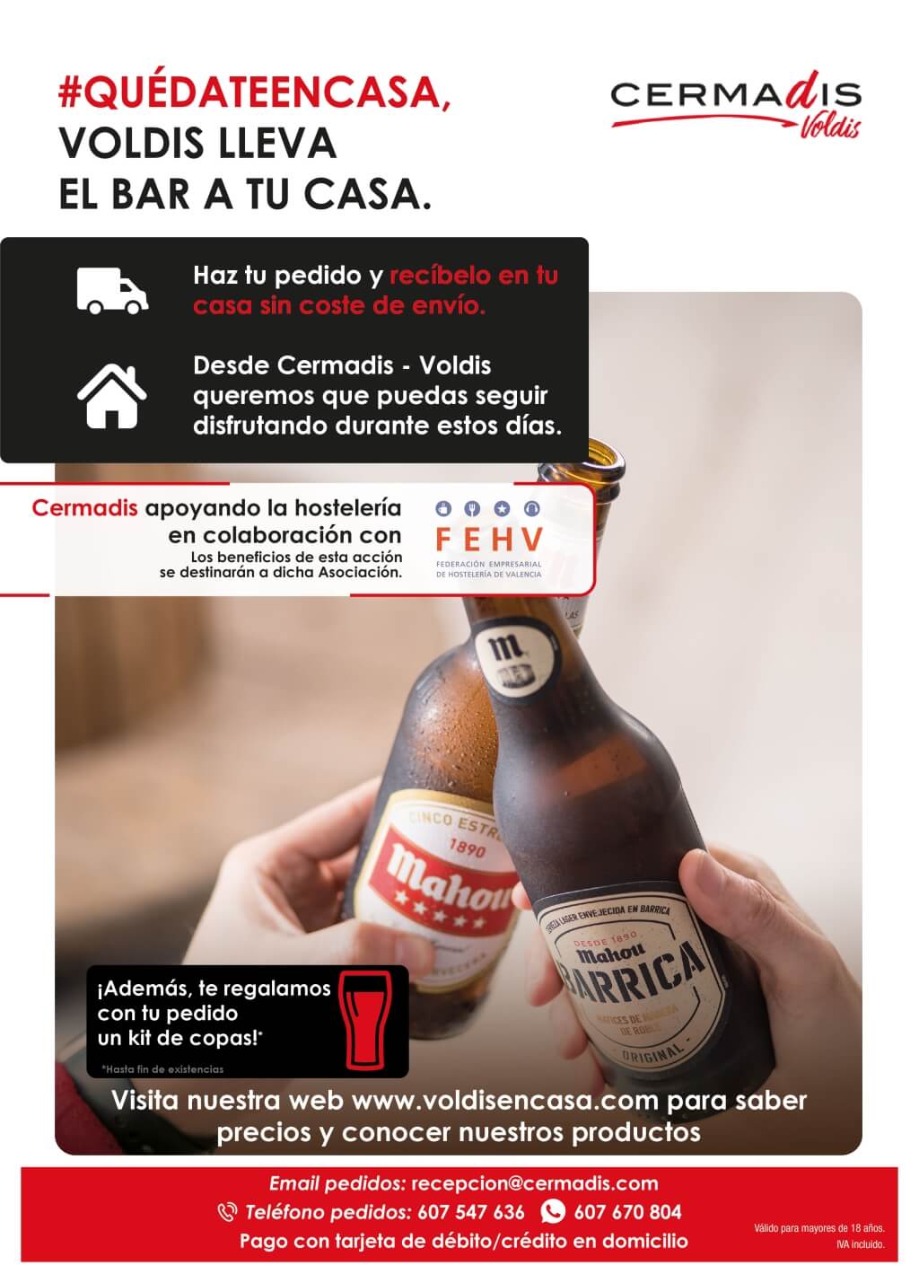 Cermadis Voldis llevará los bares a los hogares valencianos y donará los beneficios a los hosteleros locales