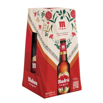 Mahou celebra lo castizo y cede su logo en homenaje a Madrid con el clavel como protagonista